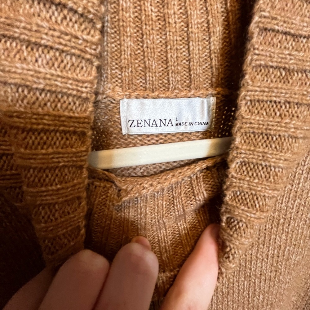 Zenana Outfitters Tan Turtleneck Sweater - Picture 3 of 3